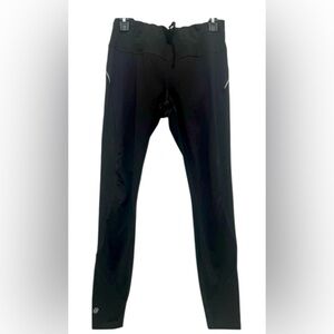 Athleta Relay Tight women’s Medium reflective cinch waist black leggings